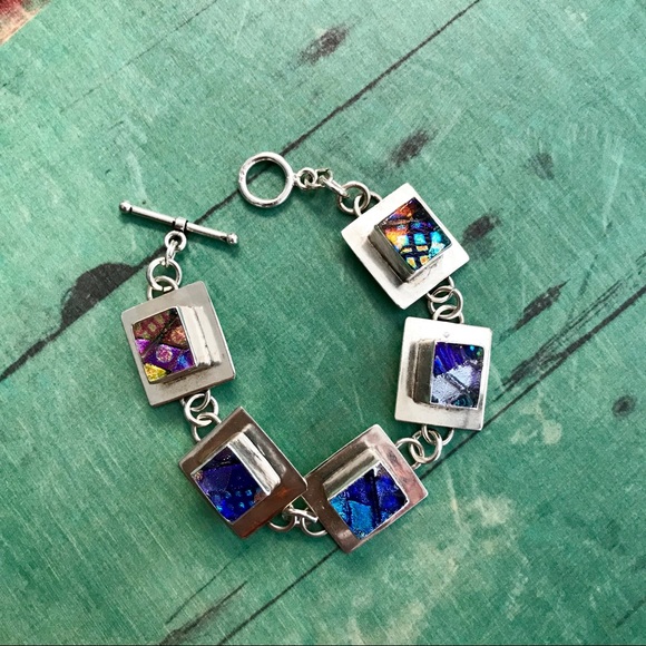 Jewelry - ·{Sterling silver}· bracelet with Dichroic glass